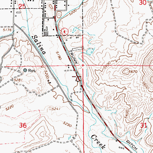 Topographic Map of Trunk Ditch, UT