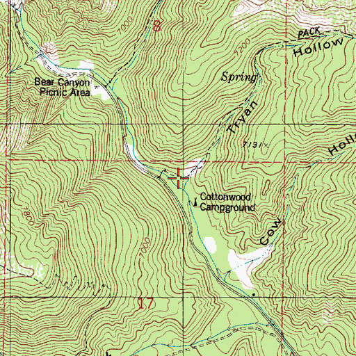 Topographic Map of Tryan Hollow, UT