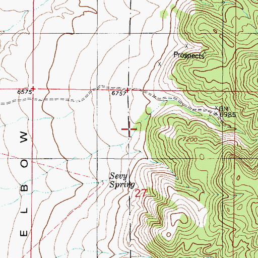 Topographic Map of Tibadore Canyon, UT