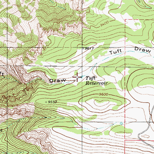 Topographic Map of Tuft Reservoir, UT