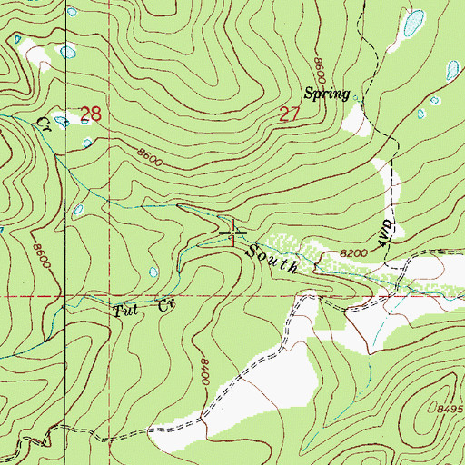 Topographic Map of Tut Creek, UT