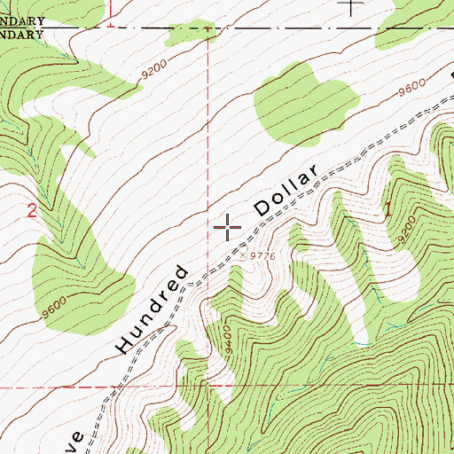 Topographic Map of Twelve Hundred Dollar Ridge, UT