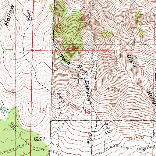 Topographic Map of Twin Canyon, UT
