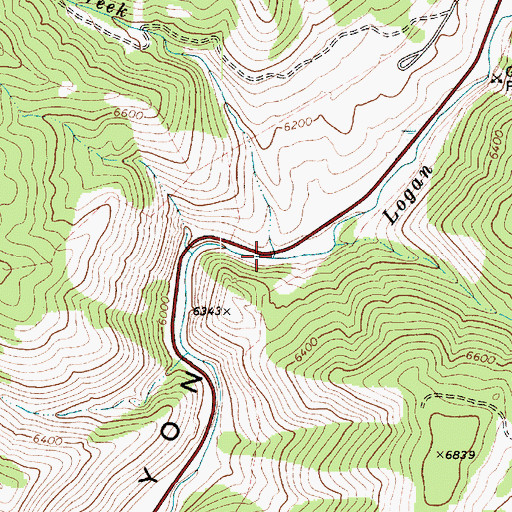 Topographic Map of Twin Creek, UT
