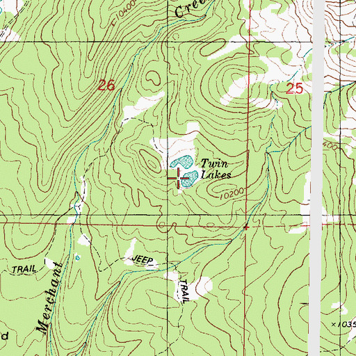 Topographic Map of Twin Lakes, UT