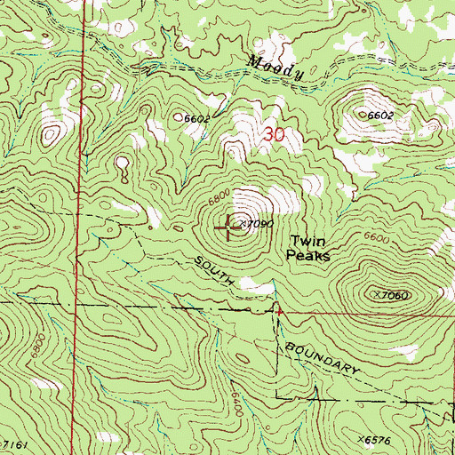Topographic Map of Twin Peaks, UT