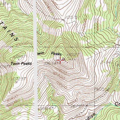 Topographic Map of Twin Peaks, UT
