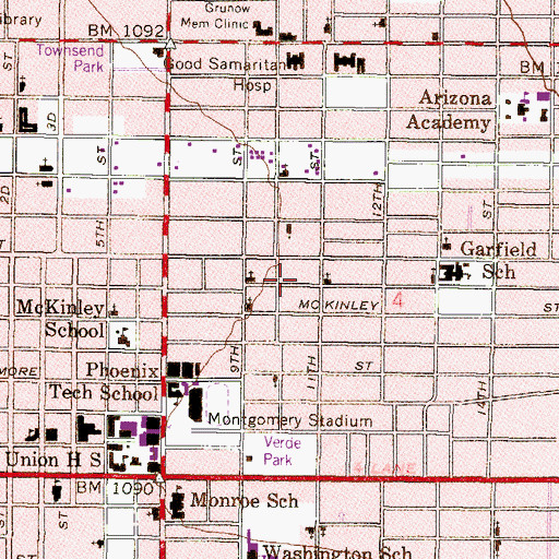 Topographic Map of Florence Crittenden Home, AZ