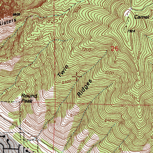 Topographic Map of Twin Ridges, UT