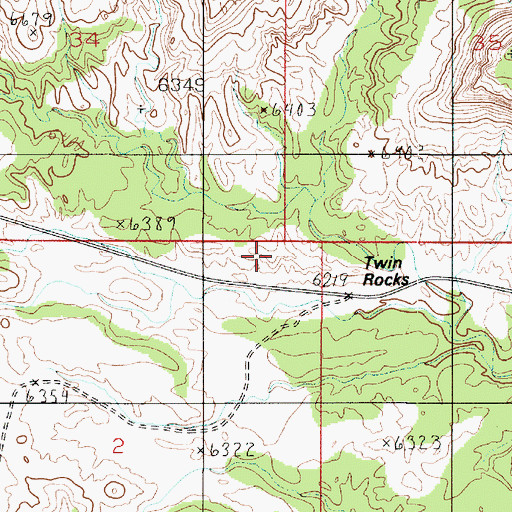 Topographic Map of Twin Rocks, UT