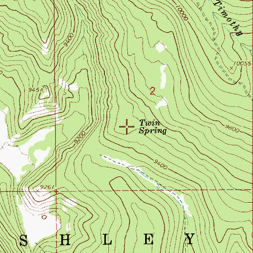 Topographic Map of Twin Spring, UT