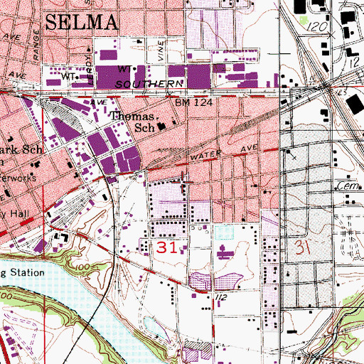 Topographic Map of Shiloh Baptist Church, AL