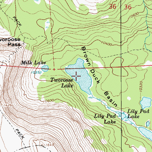 Topographic Map of Tworoose Lake, UT