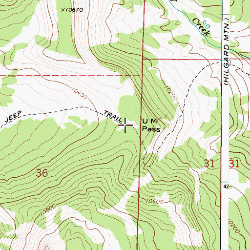 Topographic Map of U M Pass, UT