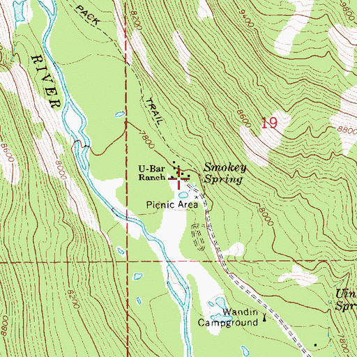 Topographic Map of U-Bar Ranch, UT