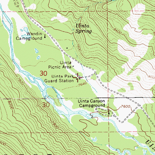 Topographic Map of Uinta Park Guard Station, UT