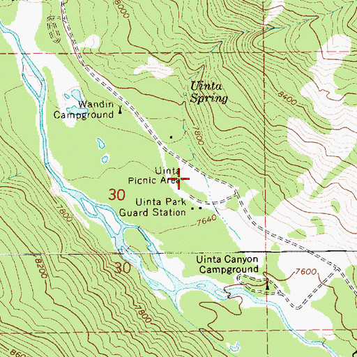 Topographic Map of Uinta Picnic Area, UT