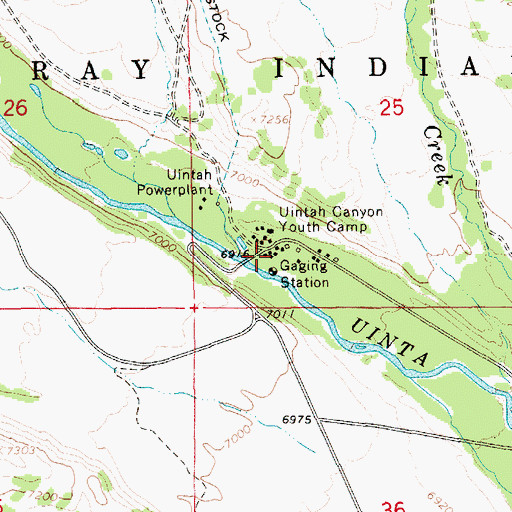 Topographic Map of Uintah Canyon Youth Camp, UT