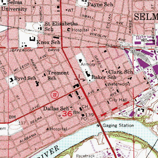 Topographic Map of Sisters of Mercy Convent, AL