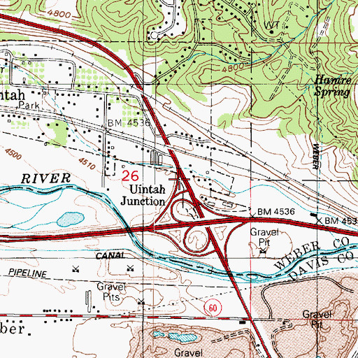 Topographic Map of Uintah Junction, UT