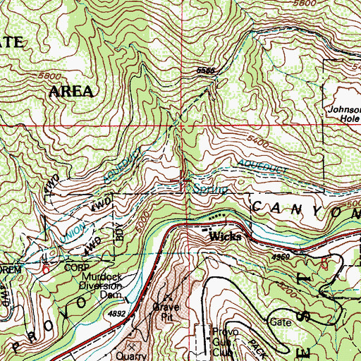 Topographic Map of Union Aqueduct, UT