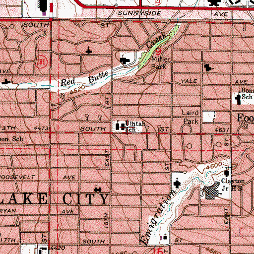 Topographic Map of Uintah Elementary School, UT