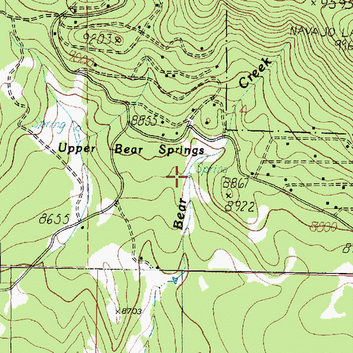 Topographic Map of Upper Bear Springs, UT