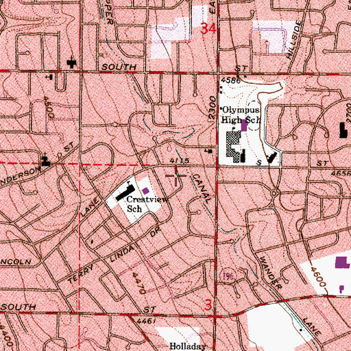 Topographic Map of Upper Canal, UT