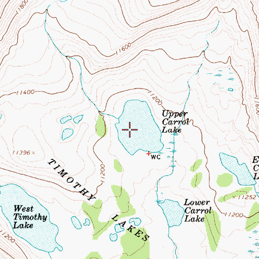 Topographic Map of Upper Carroll Lake, UT