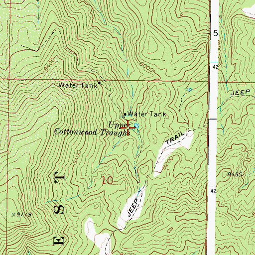 Topographic Map of Upper Cottonwood Troughs, UT