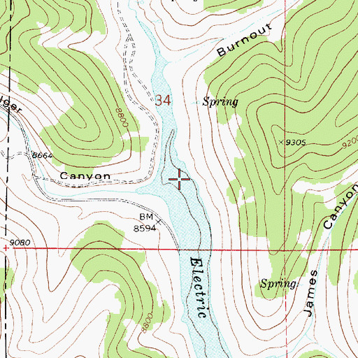 Topographic Map of Upper Huntington Creek, UT