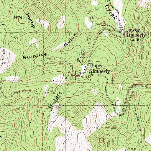 Topographic Map of Upper Kimberly, UT