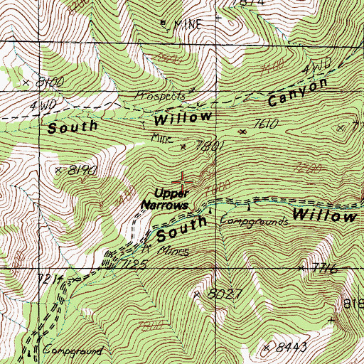 Topographic Map of Upper Narrows, UT