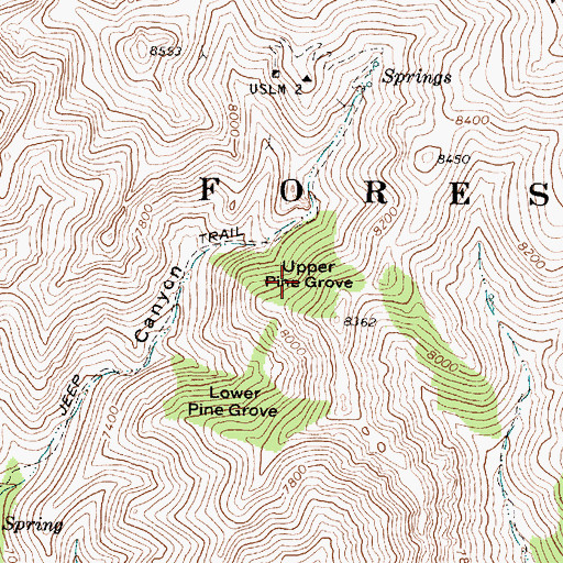 Topographic Map of Upper Pine Grove, UT