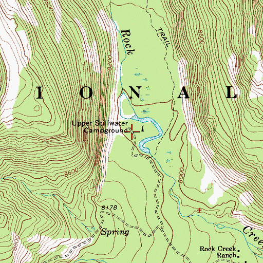 Topographic Map of Upper Stillwater Campground, UT