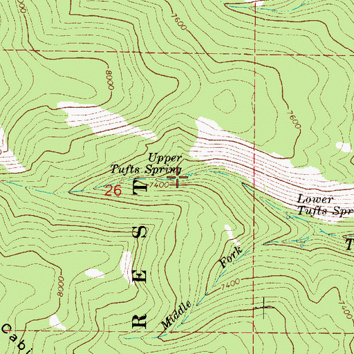 Topographic Map of Upper Tufts Spring, UT