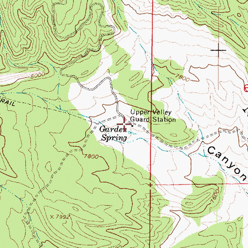 Topographic Map of Upper Valley Guard Station, UT
