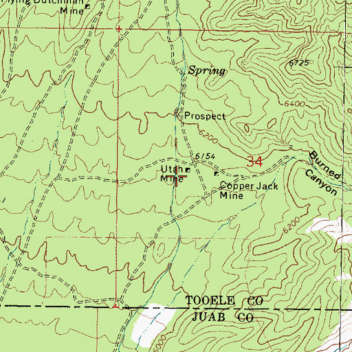 Topographic Map of Utah Mine, UT