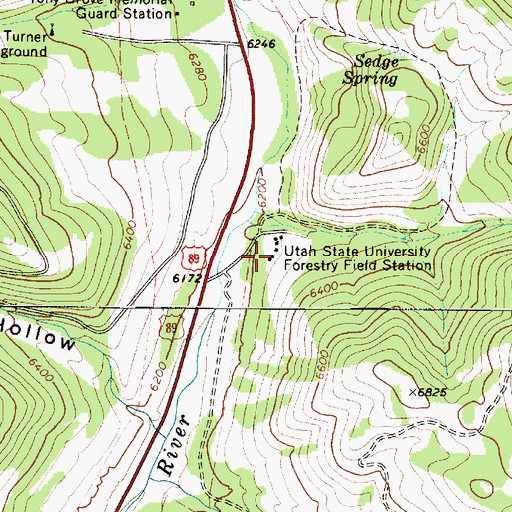 Topographic Map of Utah State University Forestry Field Station, UT