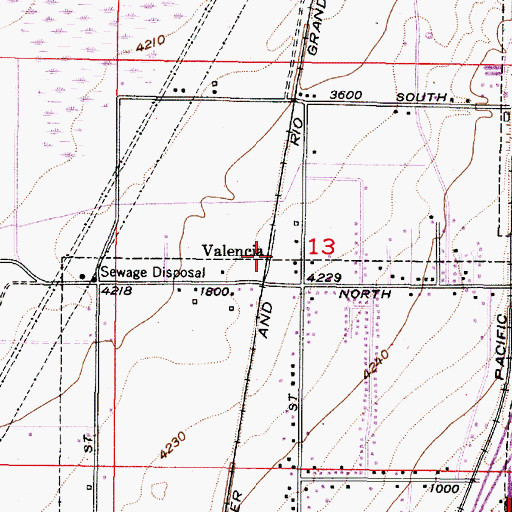 Topographic Map of Valencia, UT