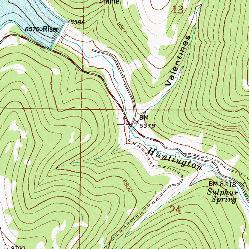 Topographic Map of Valentines Gulch, UT