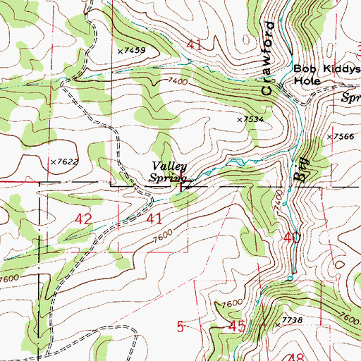 Topographic Map of Valley Spring, UT