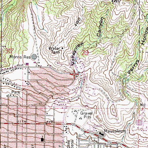 Topographic Map of Valleyview Canyon, UT