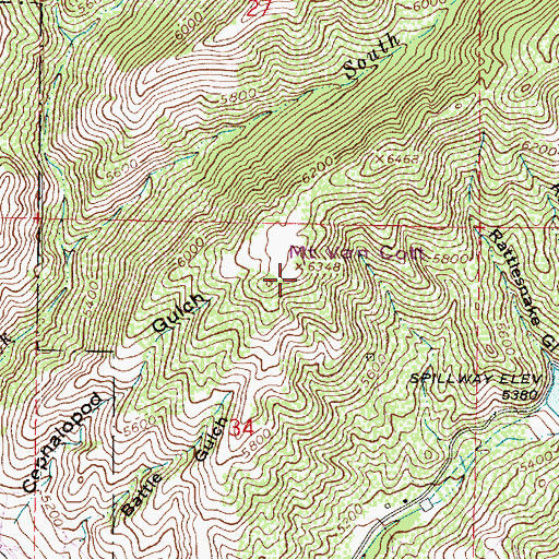 Topographic Map of Mount Van Cott, UT