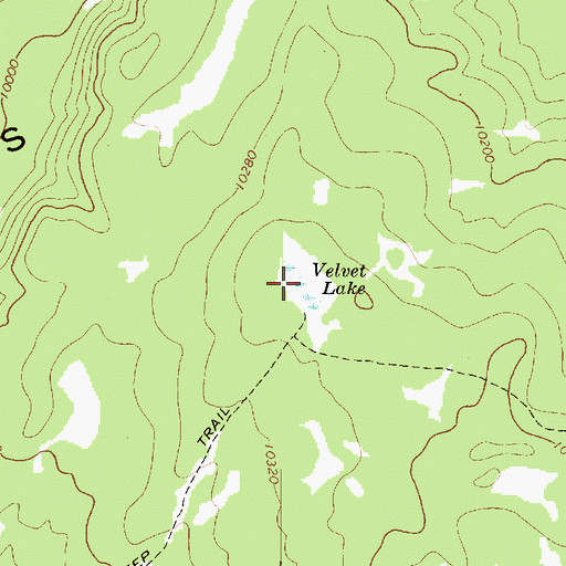 Topographic Map of Velvet Lake, UT