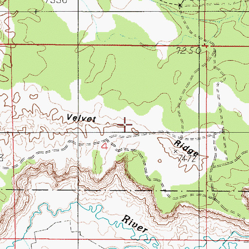 Topographic Map of Velvet Ridge, UT