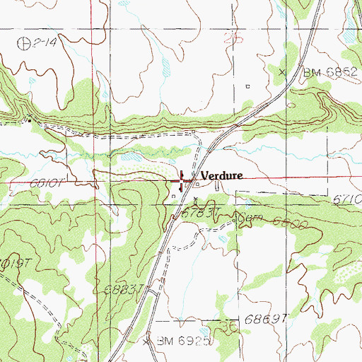 Topographic Map of Verdure, UT
