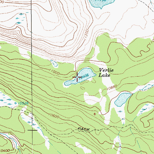 Topographic Map of Verlie Lake, UT