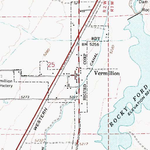 Topographic Map of Vermillion, UT