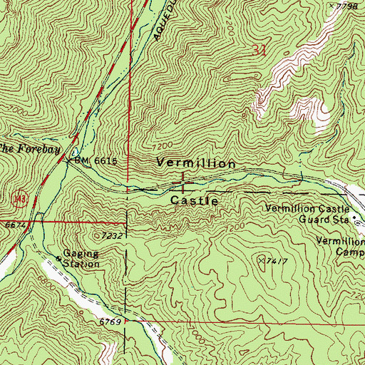 Topographic Map of Vermillion Castle, UT